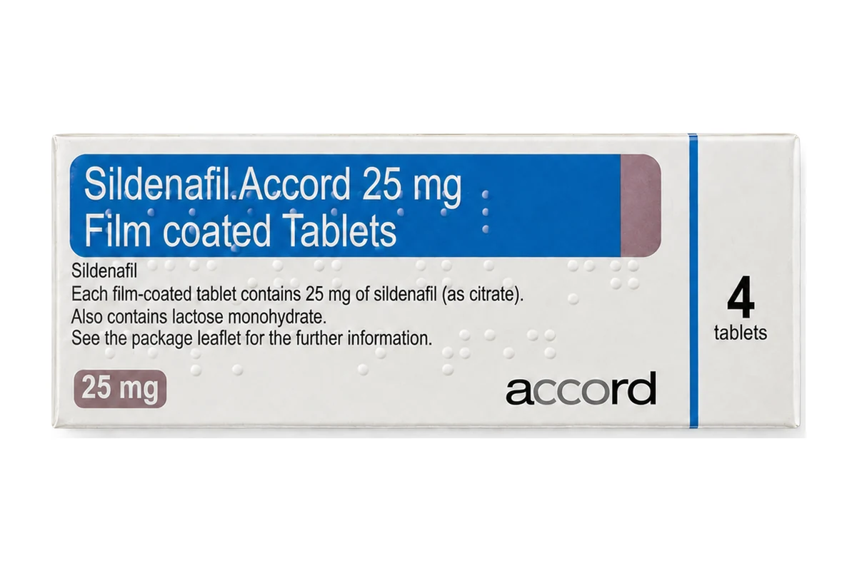Sildenafil Accord 25 mg film-coated tablets - 4 tablet pack