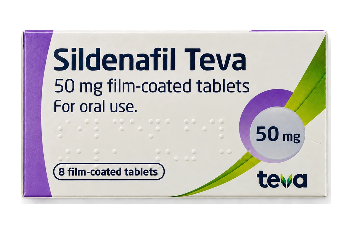 Sildenafil Teva 50 mg film-coated tablets - 8 tablet pack