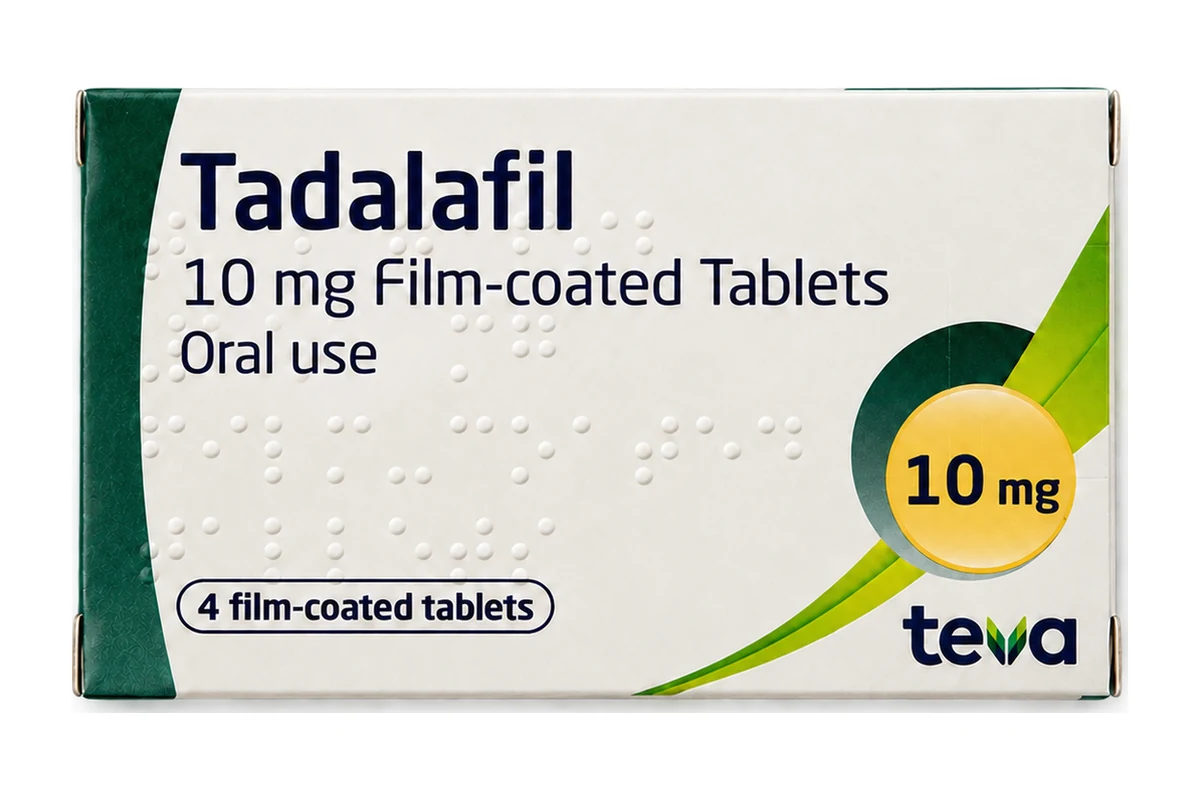 Tadalafil Teva 10 mg film-coated tablets - 4 tablet pack