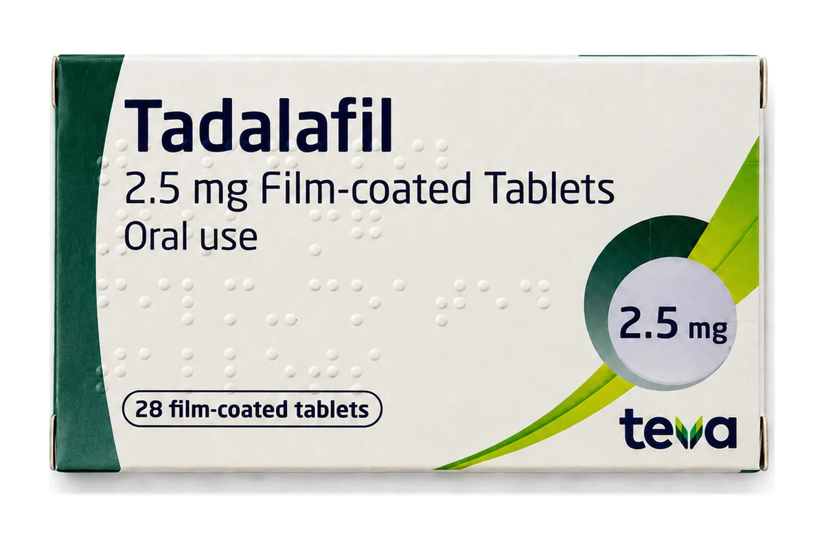 Tadalafil Teva 2.5 mg film-coated tablets - 28 tablet pack